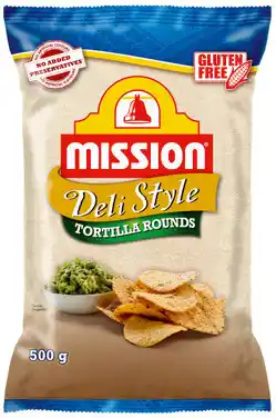 IGA Mission Deli Style Tortilla Round or Triangle Corn Chips 500g offer