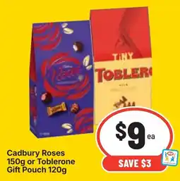 Ritchies Cadbury Roses or Toblerone Gift Pouch offer