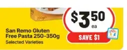 IGA San remo gluten free pasta offer