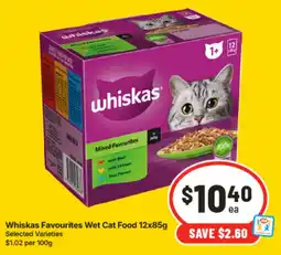 IGA Whiskas Favourites Wet Cat Food offer