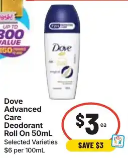 Ritchies Dove Advanced Care Deodorant Roll On offer