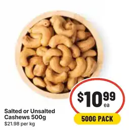 Ritchies Salted or Unsalted Cashews offer