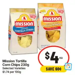 IGA Mission tortilla corn chips offer