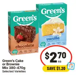IGA Green's Cake or Brownie Mix offer
