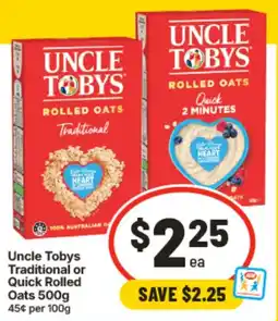 IGA Uncle Tobys Rolled Oats offer