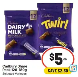 Ritchies Cadbury Share Pack Selected Varieties offer