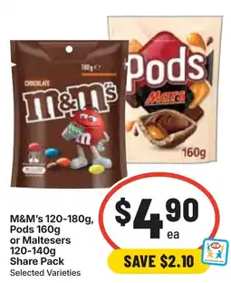 Ritchies M&M's Pods or Maltesers Share Pack offer