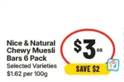 IGA Nice & natural chewy muesli bars offer