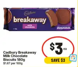 IGA Cadbury Breakaway Milk Chocolate Biscuits offer