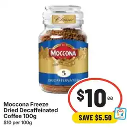 Ritchies Moccona Freeze Dried Decaffeinated Coffee offer