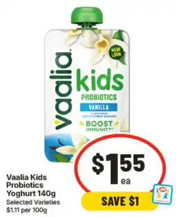 IGA Vaalia Kids Probiotics Yoghurt offer