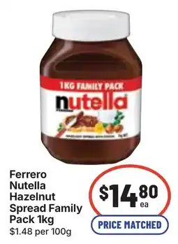 Ritchies Ferrero Nutella Hazelnut Spread Family Pack offer