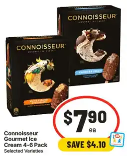 IGA Connoisseur Gourmet Ice Cream 4-6 Pack Selected Varieties offer