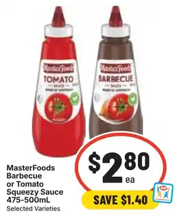 Ritchies MasterFoods Squeezey Sauce offer