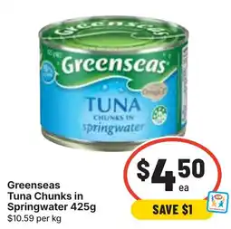 Ritchies Greenseas Tuna Chunks in Springwater offer