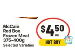 IGA McCain Red Box Frozen Meal offer