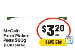 IGA McCain Farm Picked Peas offer