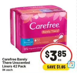 IGA Carefree Barely There Unscented Liners offer
