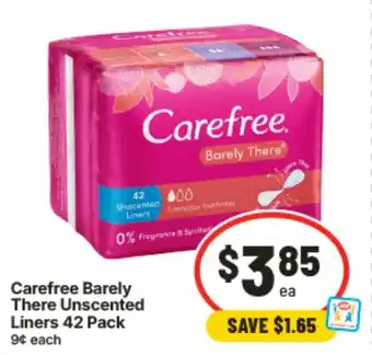 IGA Carefree Barely There Unscented Liners offer