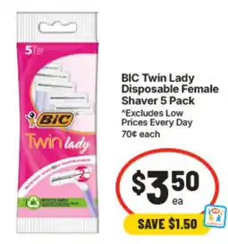 IGA Bic Twin Lady Disposable Female Shaver offer