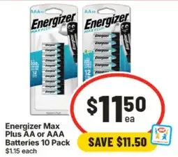 IGA Energizer Max Plus AA or AAA Batteries offer