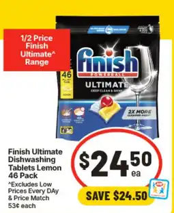 IGA Finish Ultimate Dishwashing Tablets Lemon offer