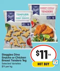 Ritchies Steggles Dino Snacks or Chicken Breast Tenders offer