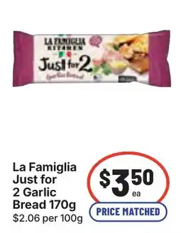 Ritchies La Famiglia Just for 2 Garlic Bread offer