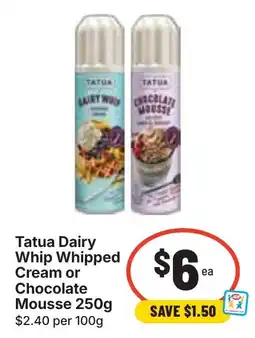 Ritchies Tatua Dairy Whip Whipped Cream or Chocolate Mousse offer