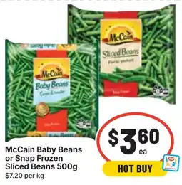 Ritchies McCain Baby Beans or Snap Frozen Sliced Beans offer