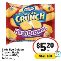 Ritchies Birds eye golden crunch hash browns offer