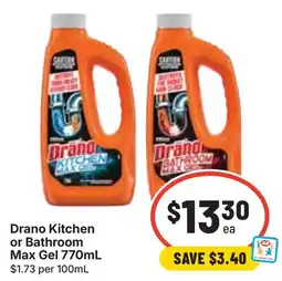 Ritchies Drano Kitchen or Bathroom Max Gel offer