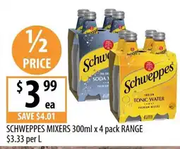 Supabarn Schweppes Mixers offer