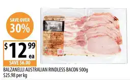 Supabarn Balzanelli Australian Rindless Bacon offer