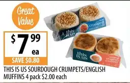 Supabarn This Is Us Sourdough Crumpets/English Muffins offer