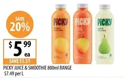 Supabarn Picky Juice & Smoothie 800ml Range offer