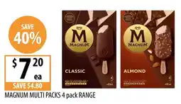 Supabarn Magnum Multi Packs 4 pack Range offer
