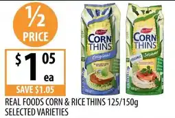 Supabarn Real Foods Corn & Rice Thins offer