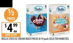 Supabarn Bulla Stick Ice Cream Multi Packs offer