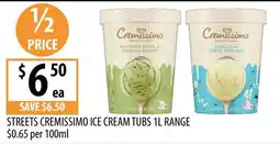 Supabarn Streets Cremissimo Ice Cream Tubs offer