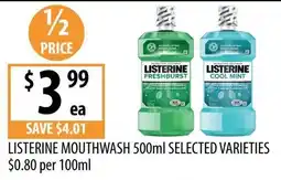 Supabarn Listerine Mouthwash Selected Varieties offer