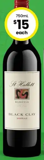 The Bottle O St Hallett Black Clay Shiraz offer