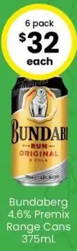 The Bottle O Bundaberg 4.6% Premix Range Cans offer