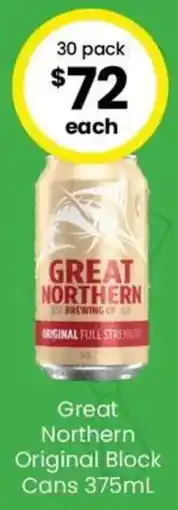 The Bottle O Great Northern Original Block Cans offer