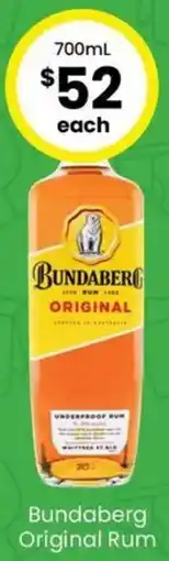The Bottle O Bundaberg Original Rum offer