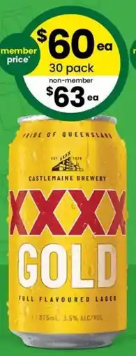 The Bottle O XXXX Gold Block Cans offer