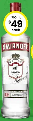The Bottle O Smirnoff Red Label Vodka offer