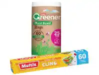 Foodworks Multix Cling Wrap 60m x 33cm or Greener Plant Based Bags 25 Pack offer