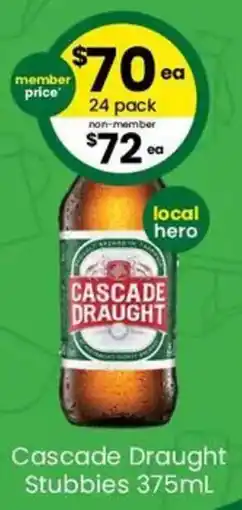 The Bottle O Cascade Draught Stubbies offer