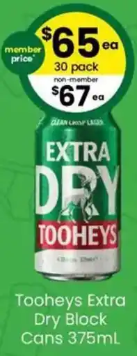 The Bottle O Tooheys Extra Dry Block Cans offer